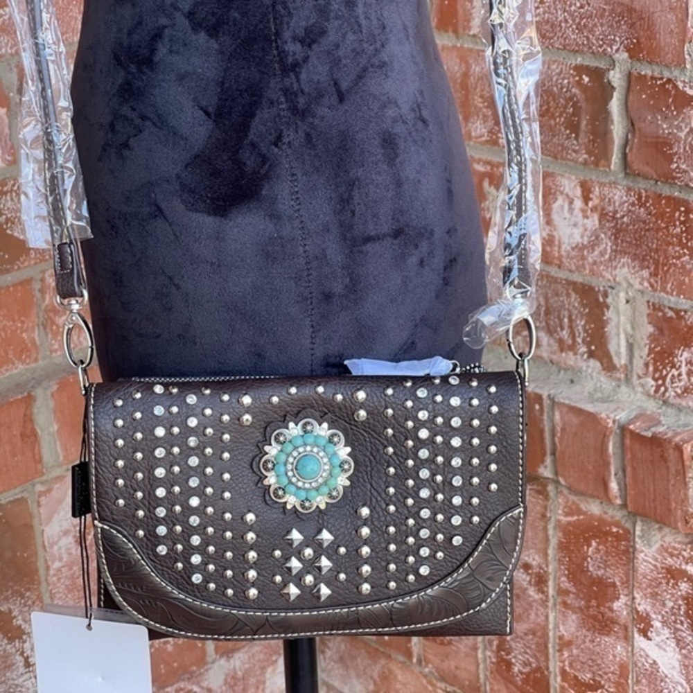 Montana west American bling clutch crossbody bag - Picture 1 of 16
